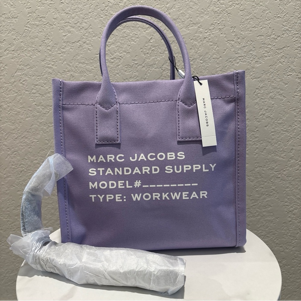 Marc Jacobs Lavender Canvas Tote with White Logo